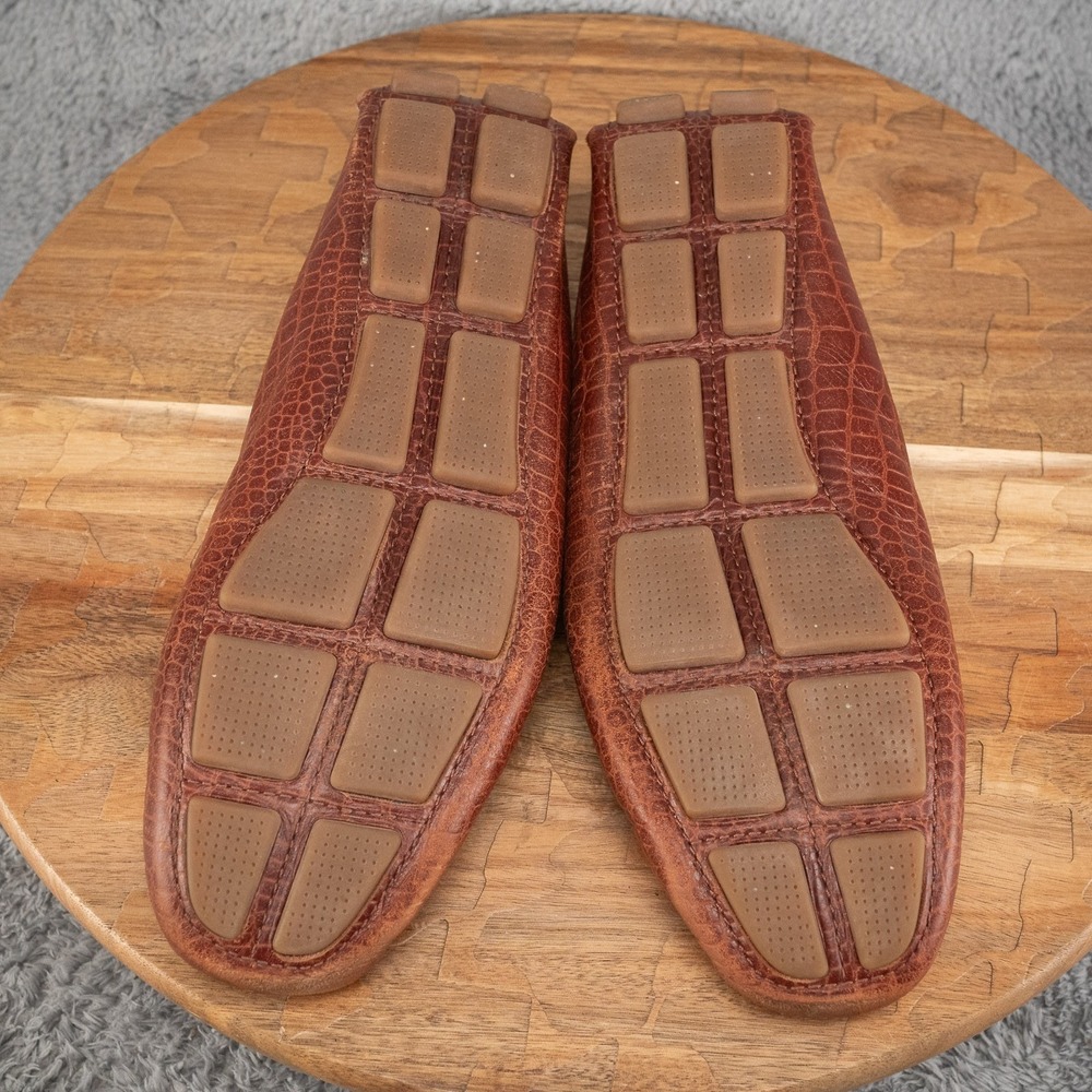Cole Haan Brown Croc-Embossed Leather Driving Loafers - Picture 7 of 7